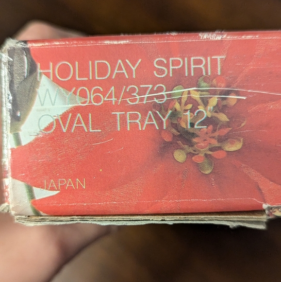 Vintage Poinsettia Christmas Platter In Box - Picture 2 of 8